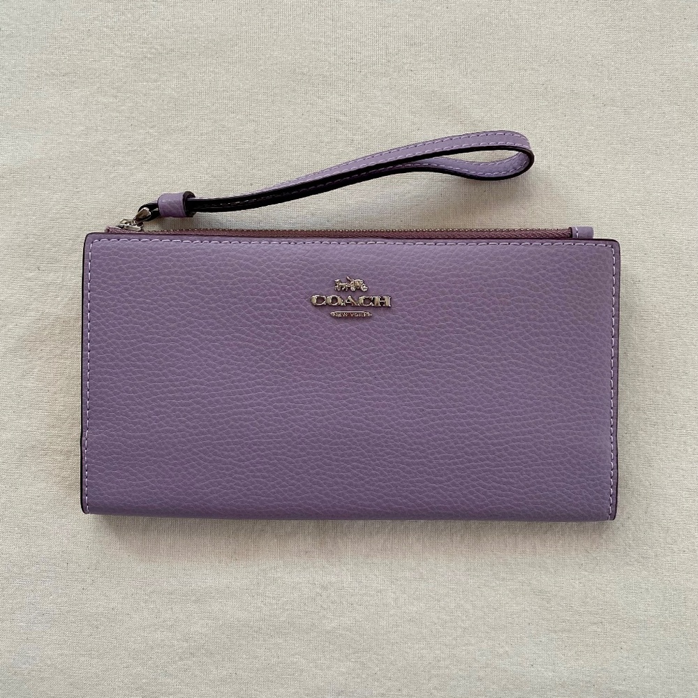 Coach Leather Wristlet - Lavender/Purple